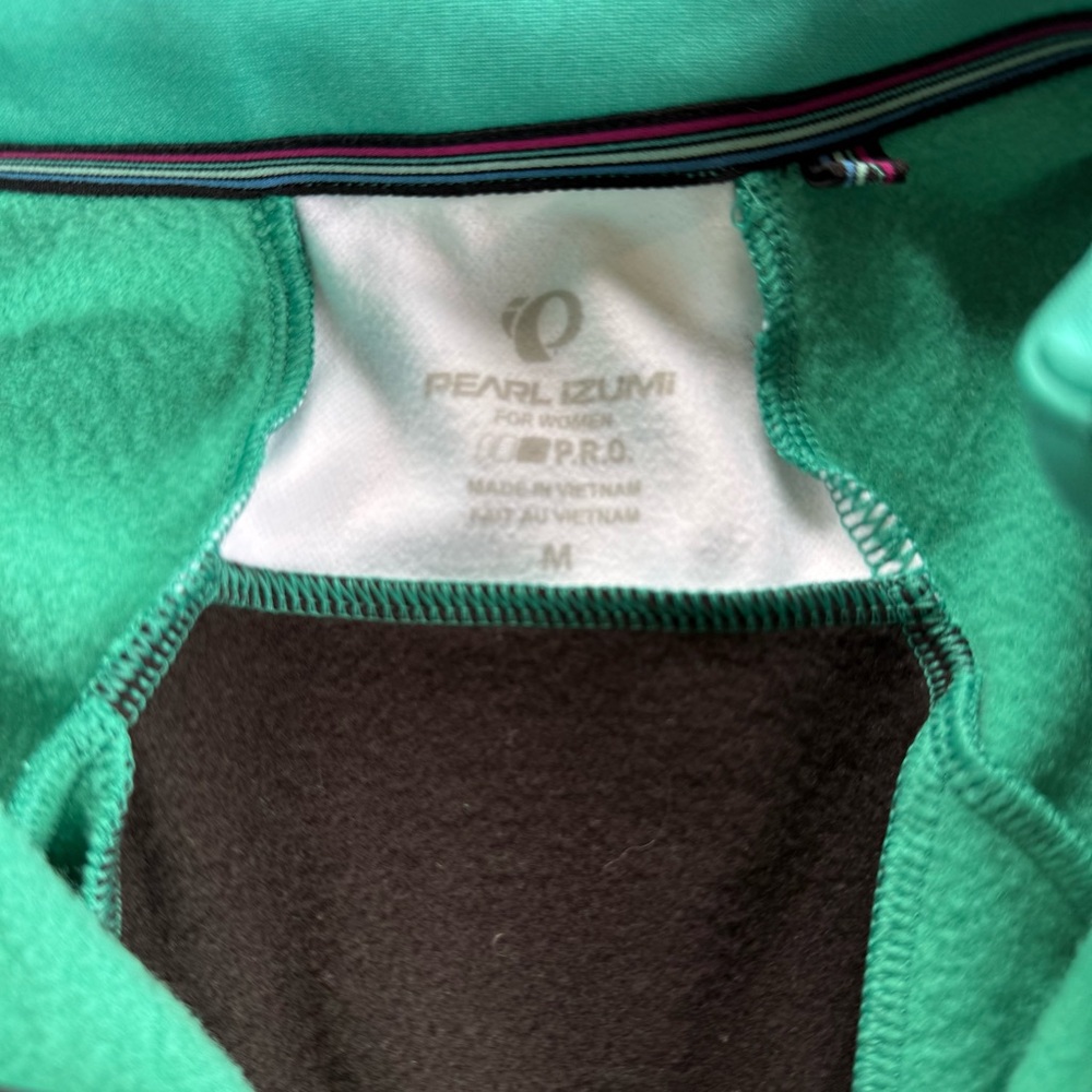 Pearl Izumi Women’s Teal Black Long-Sleeve Cycling Jersey Bottle Pockets Medium - Picture 6 of 9
